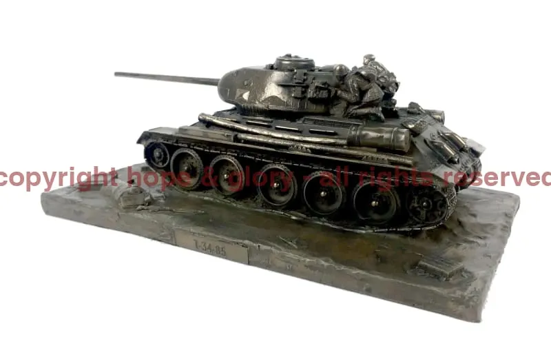 Russian T-34-85 Bronze Tank Model