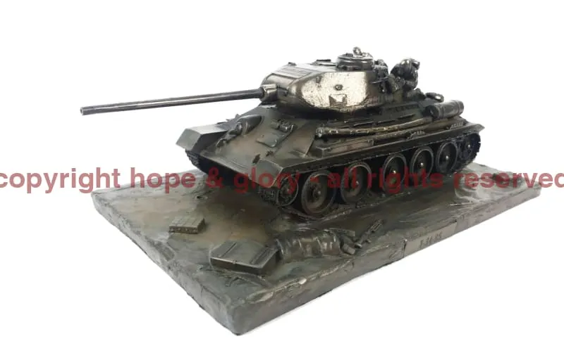 Russian T-34-85 Bronze Tank Model