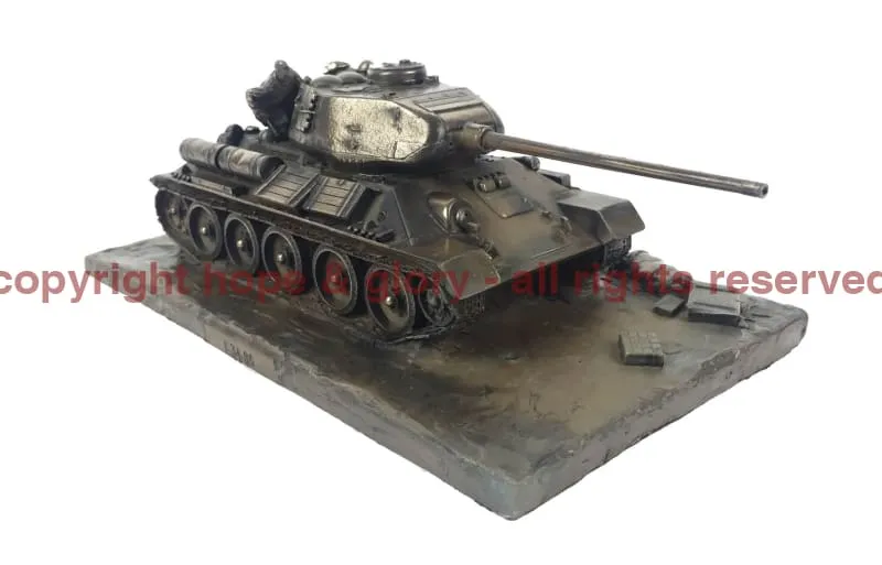 Russian T-34-85 Bronze Tank Model