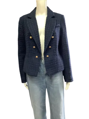 Sam Edelman Women's Tweed Open Jacket Blue Size: M