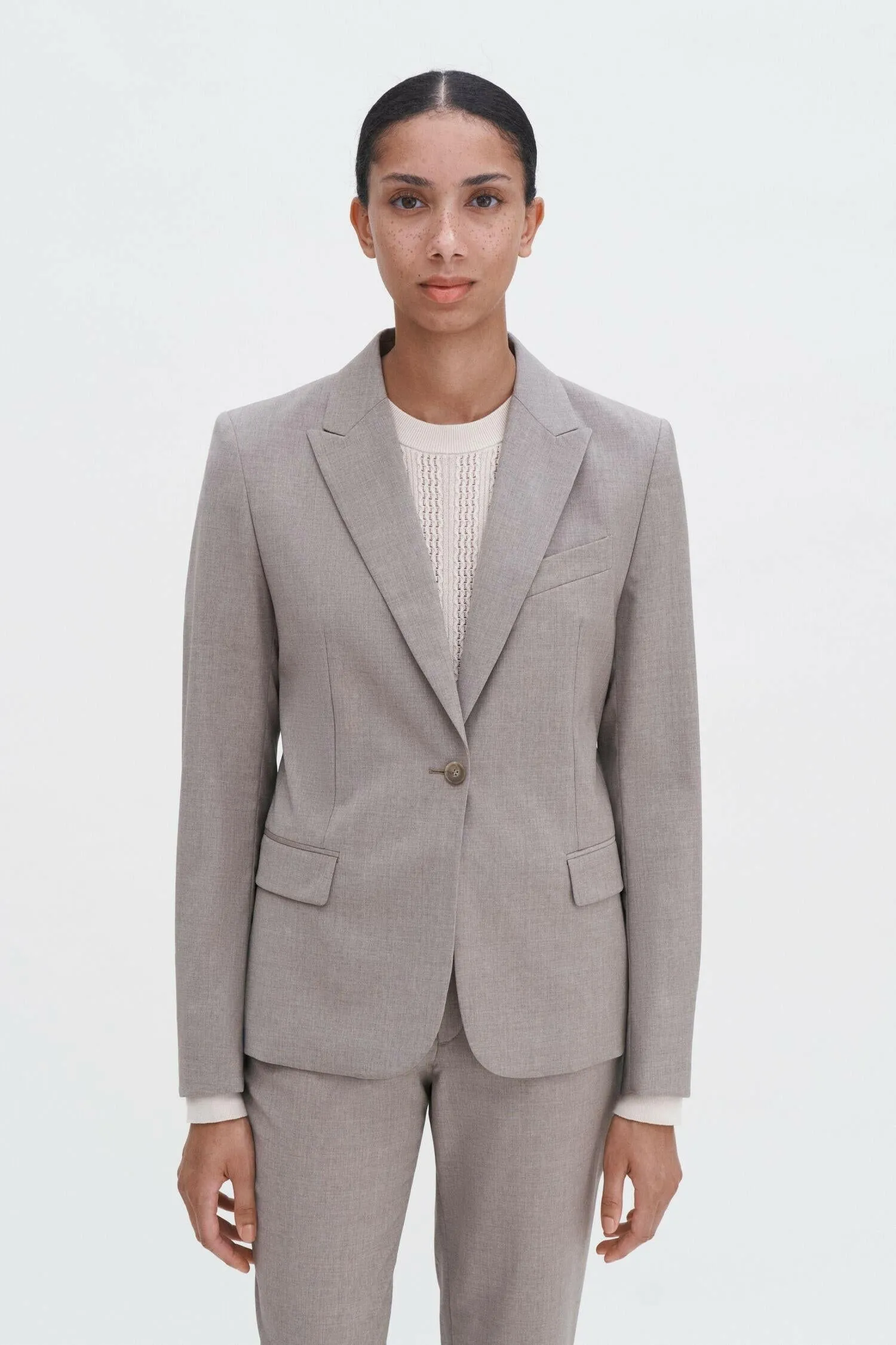 Sasha Cool Wool Blazer Faded Khaki
