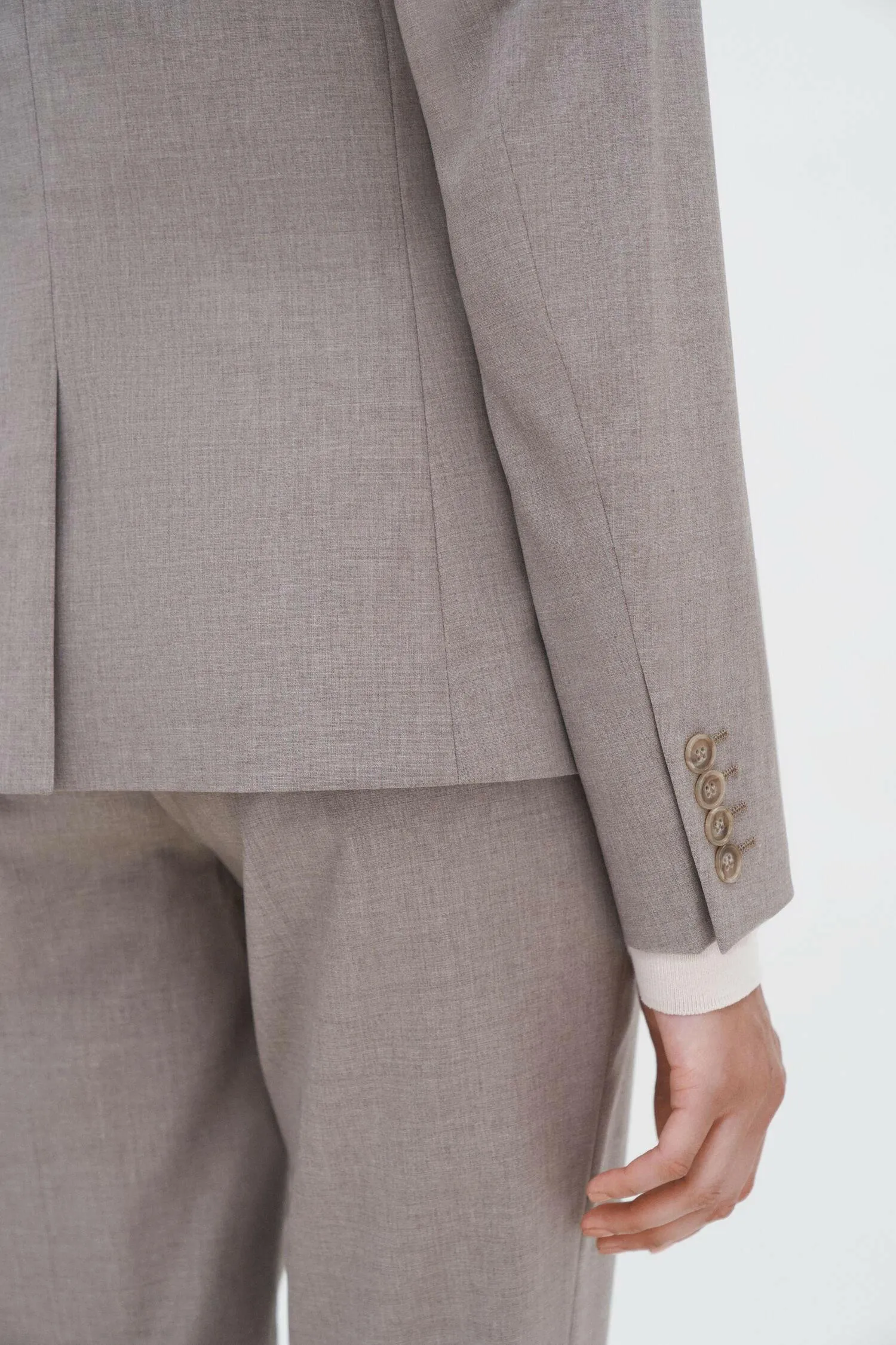 Sasha Cool Wool Blazer Faded Khaki