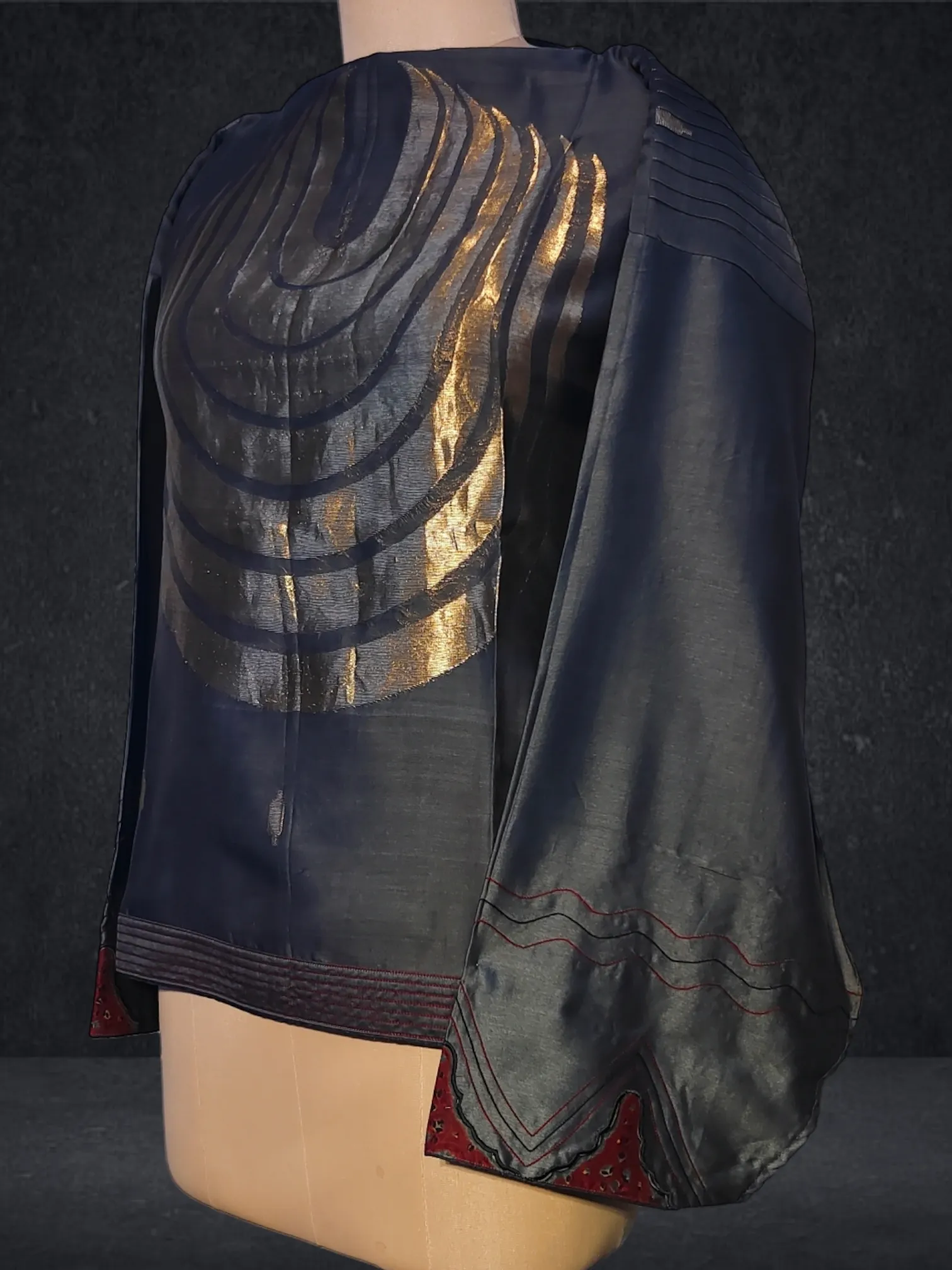 Semistitched Chanderi Zariwoven Short Jacket