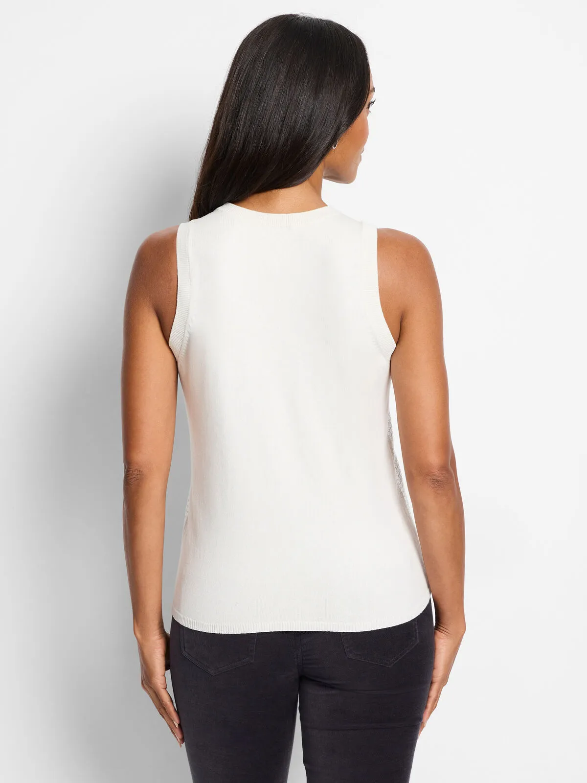 Sequin Knit Tank - Cream