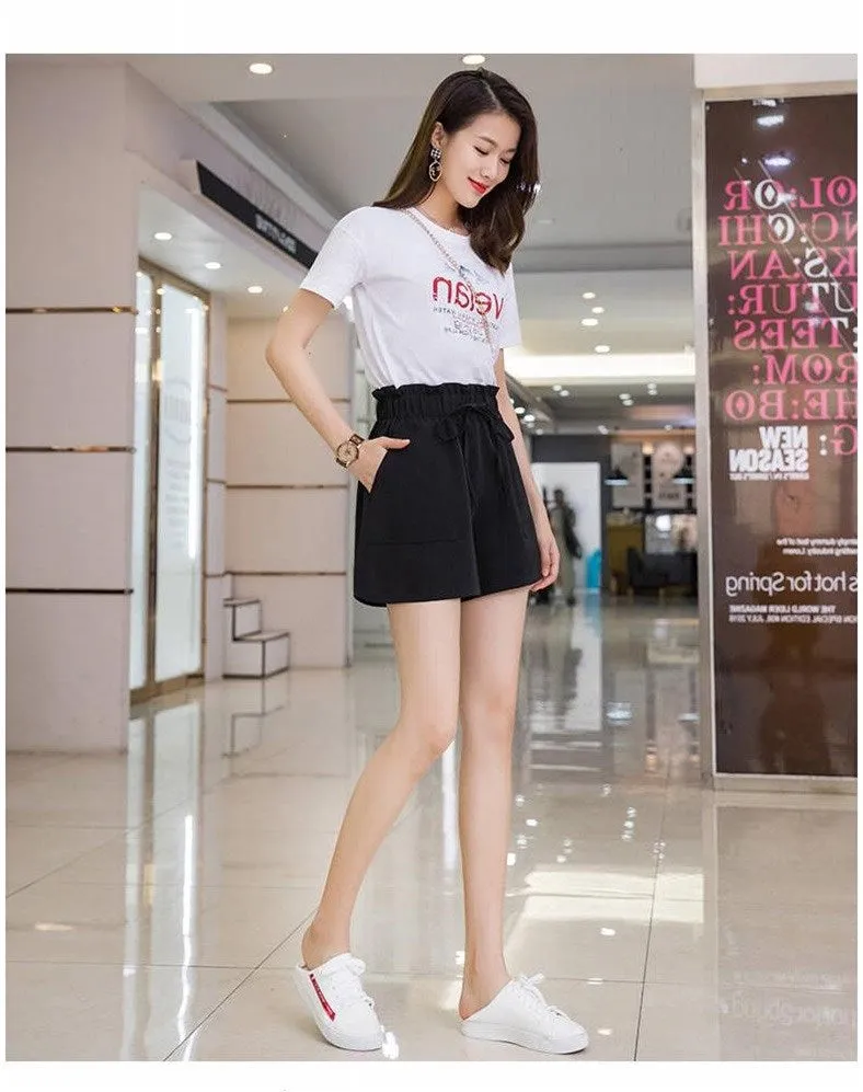 Shorts Women Summer Outdoor Slim Look Korean Cargo Wide Leg Pants High Waist Casual ins Shorts