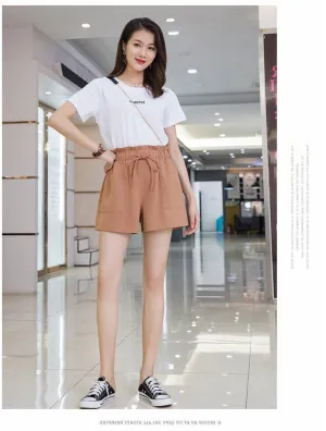 Shorts Women Summer Outdoor Slim Look Korean Cargo Wide Leg Pants High Waist Casual ins Shorts