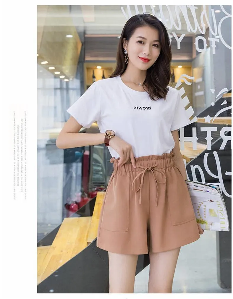 Shorts Women Summer Outdoor Slim Look Korean Cargo Wide Leg Pants High Waist Casual ins Shorts
