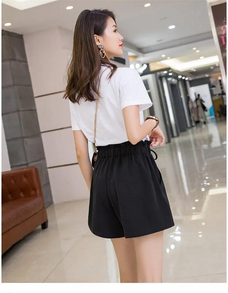Shorts Women Summer Outdoor Slim Look Korean Cargo Wide Leg Pants High Waist Casual ins Shorts