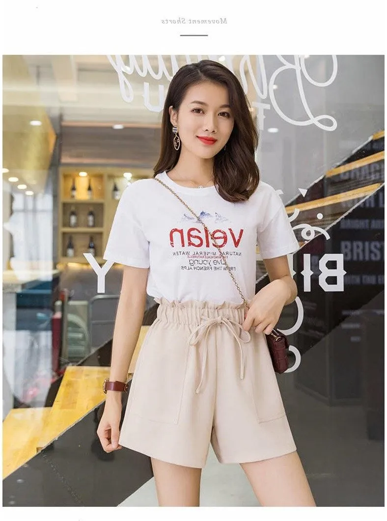 Shorts Women Summer Outdoor Slim Look Korean Cargo Wide Leg Pants High Waist Casual ins Shorts