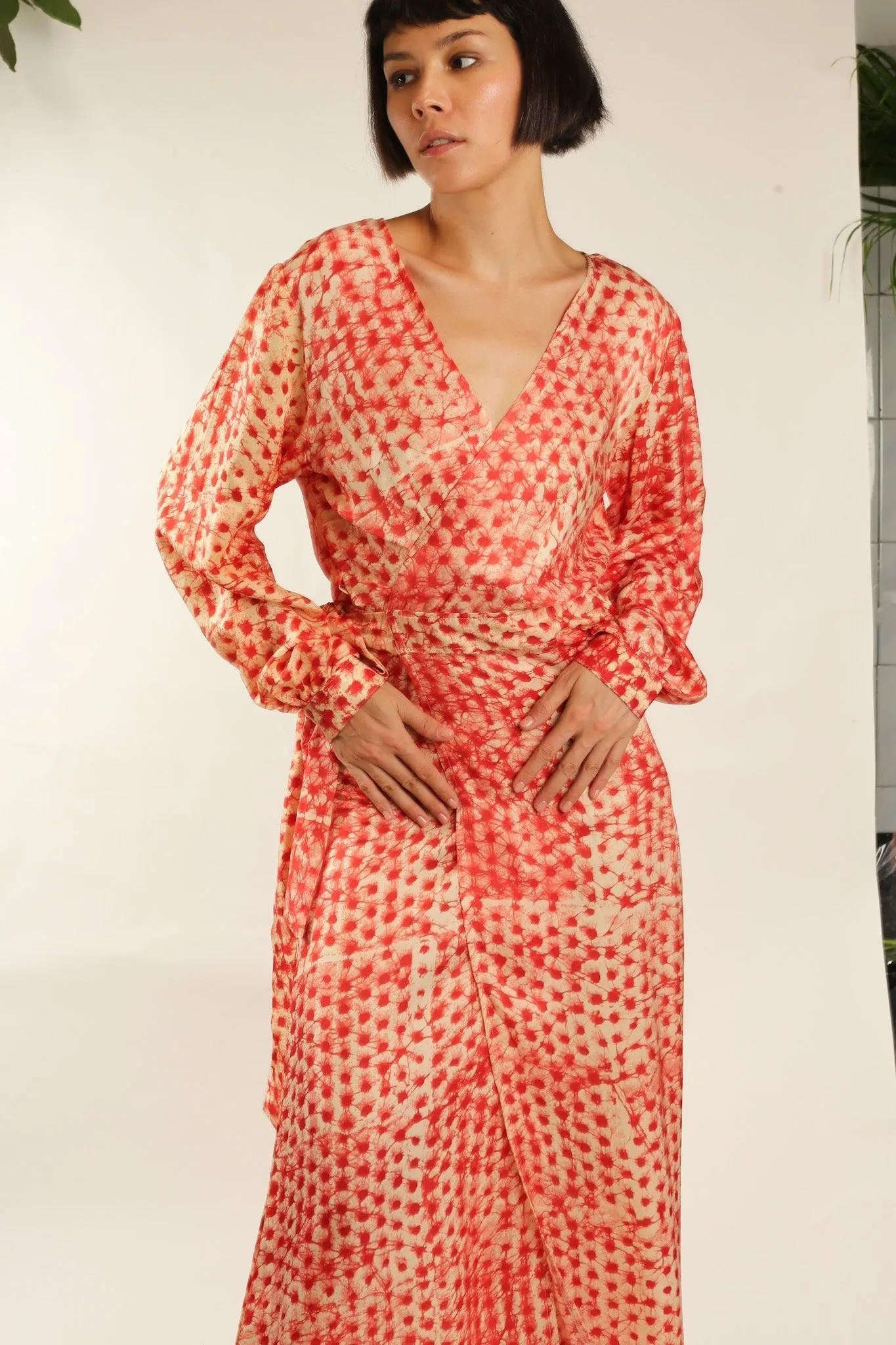 Silk WRAP DRESS CECYLIA