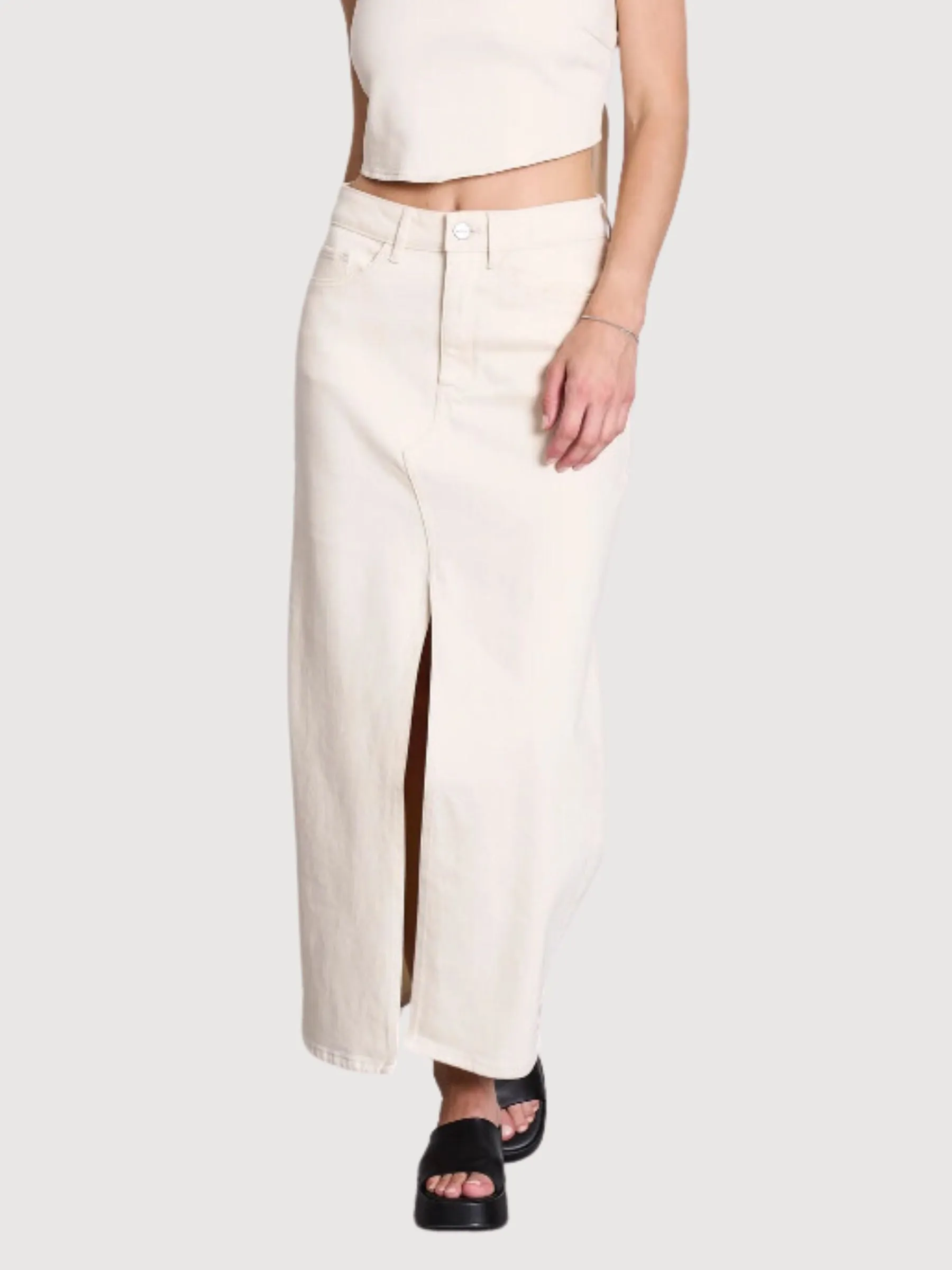 Skirt Denim Woman White Organic Cotton | Dawn
