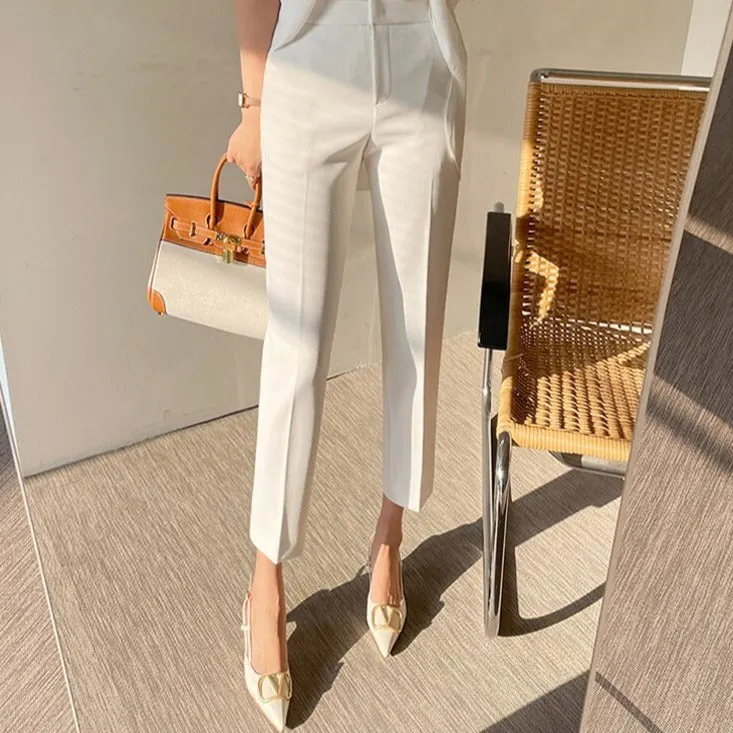 Slim Women Suit Pants Spring Summer High Waist Ladies Pencil Pants