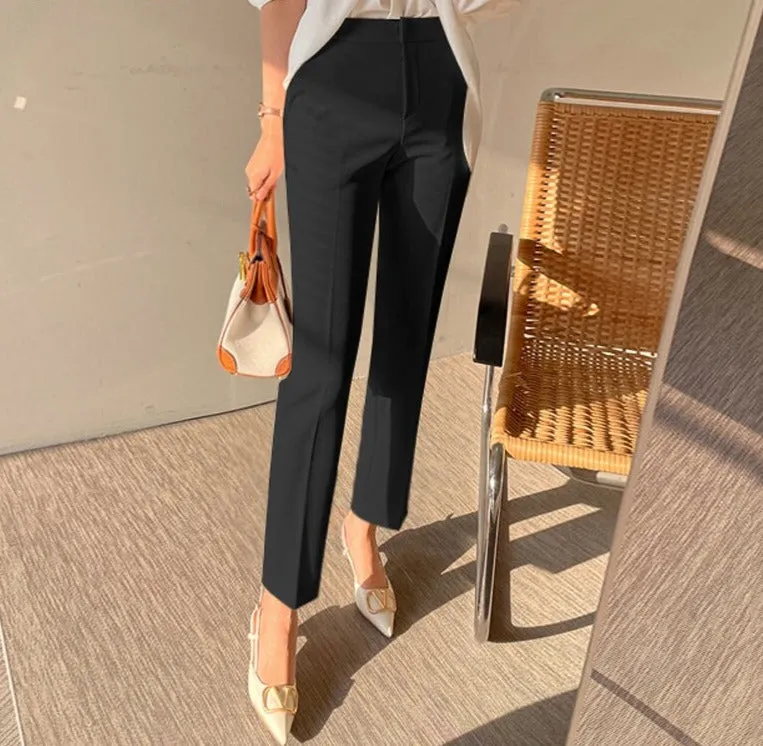 Slim Women Suit Pants Spring Summer High Waist Ladies Pencil Pants