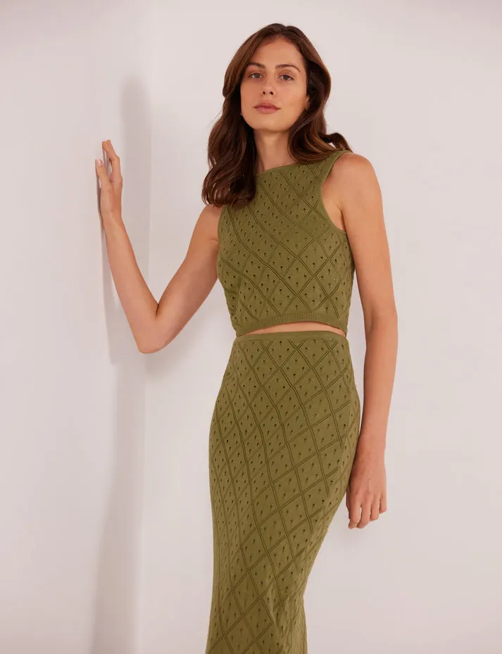 SOLANO KNIT TANK - KHAKI