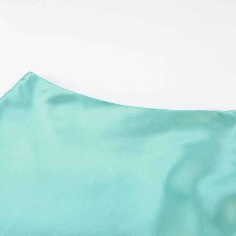 Solid Satin Midi Skirt
