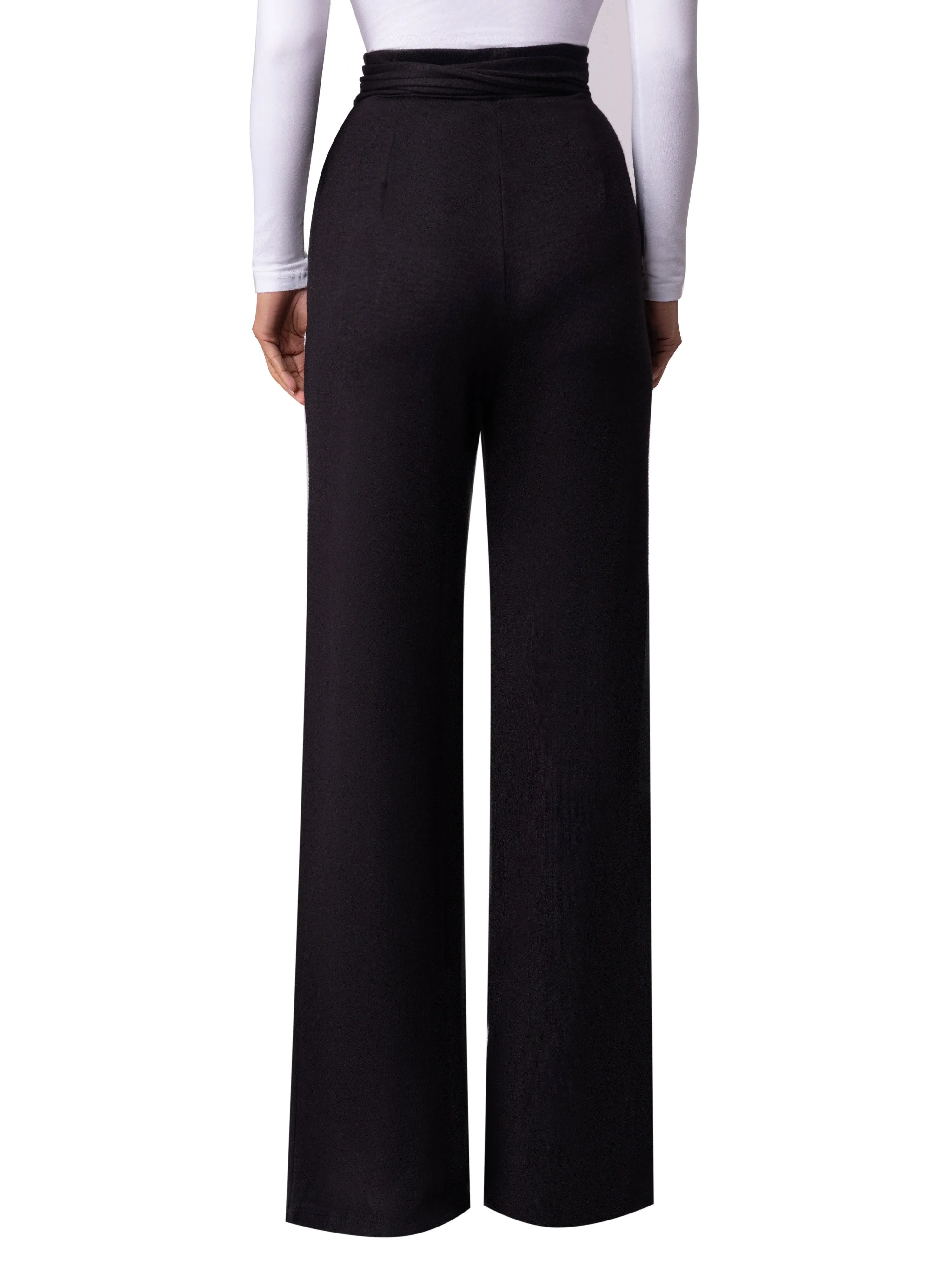 “Sonia” Black Belted Pants