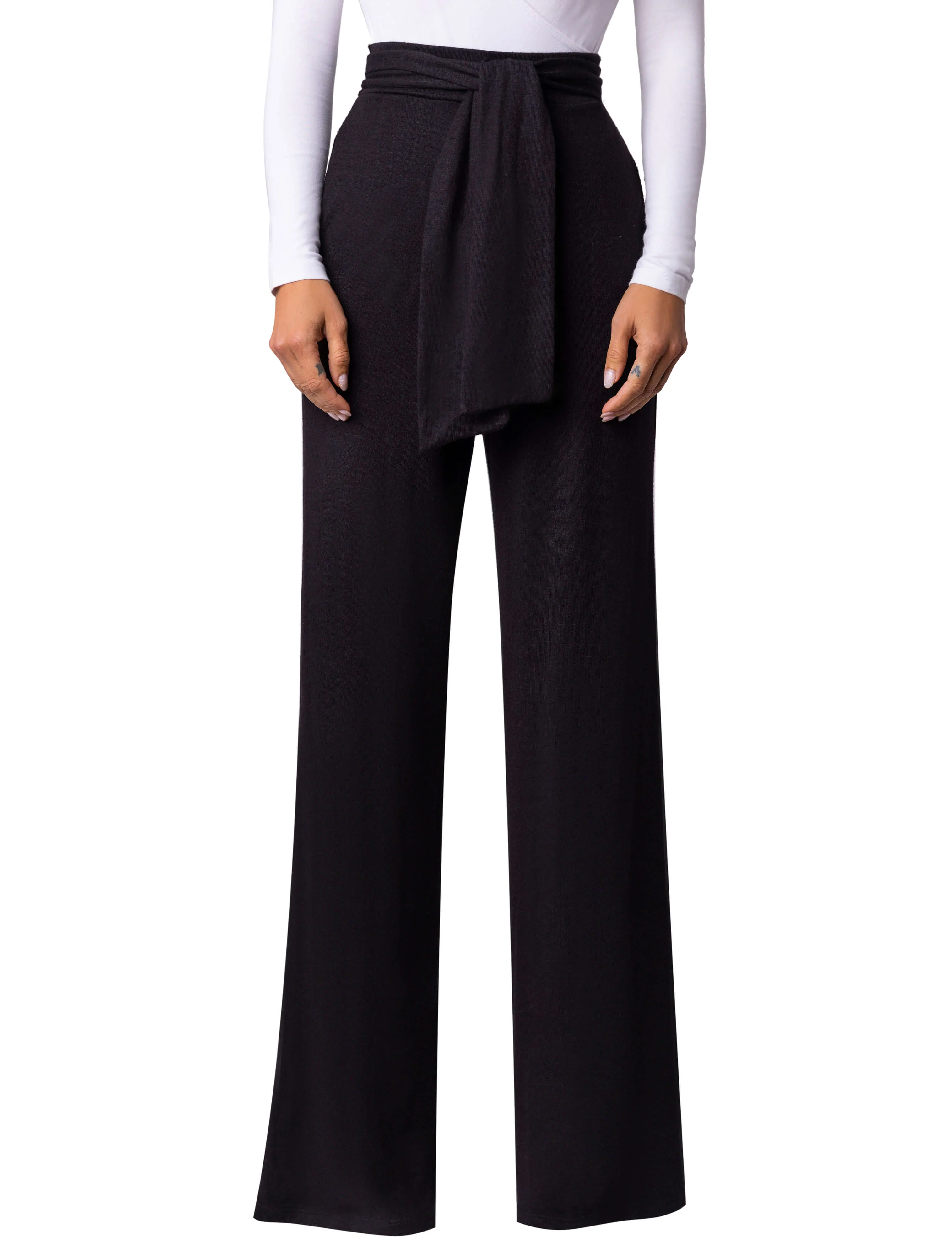 “Sonia” Black Belted Pants