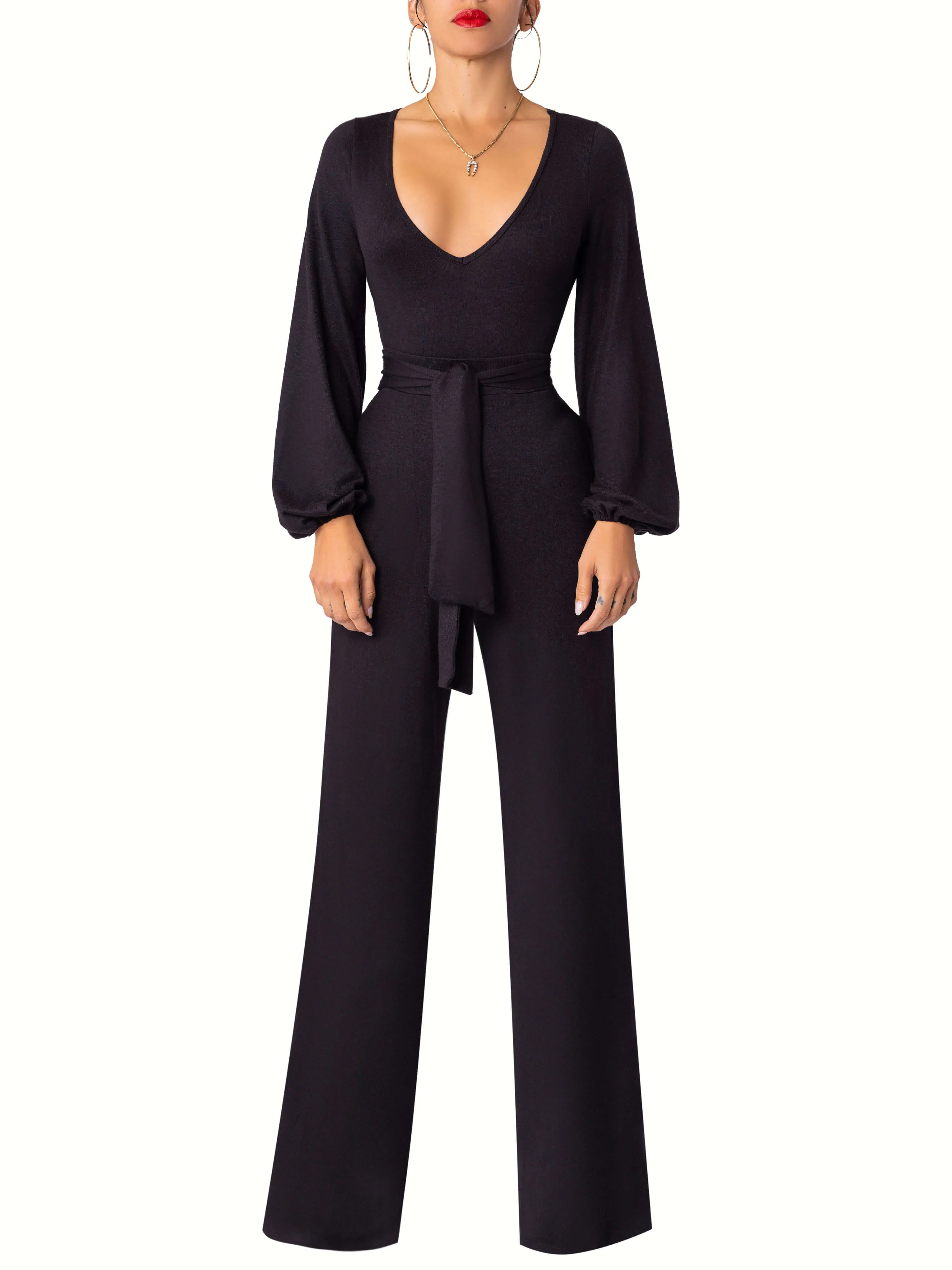 “Sonia” Black Belted Pants