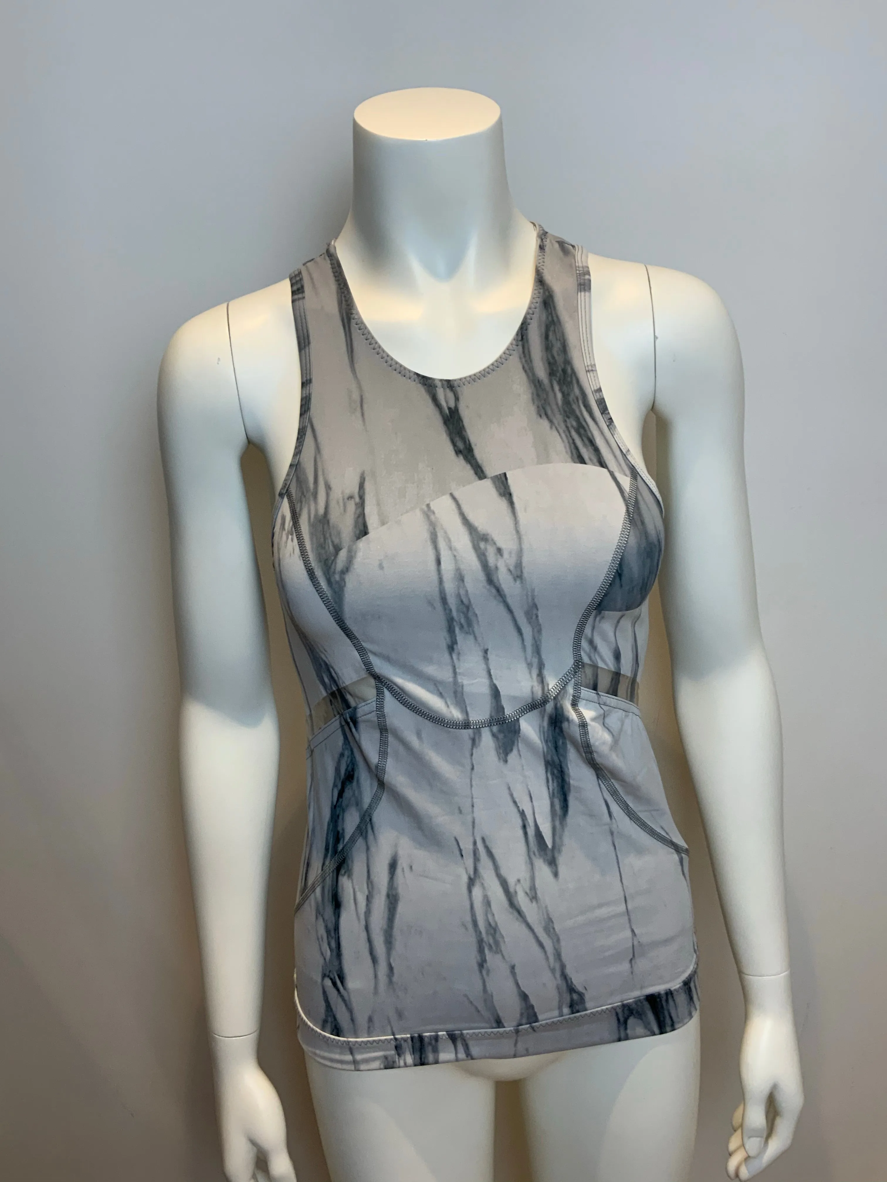STELLA MCCARTNEY For ADIDAS Marble print stretch top Size 36 ladies