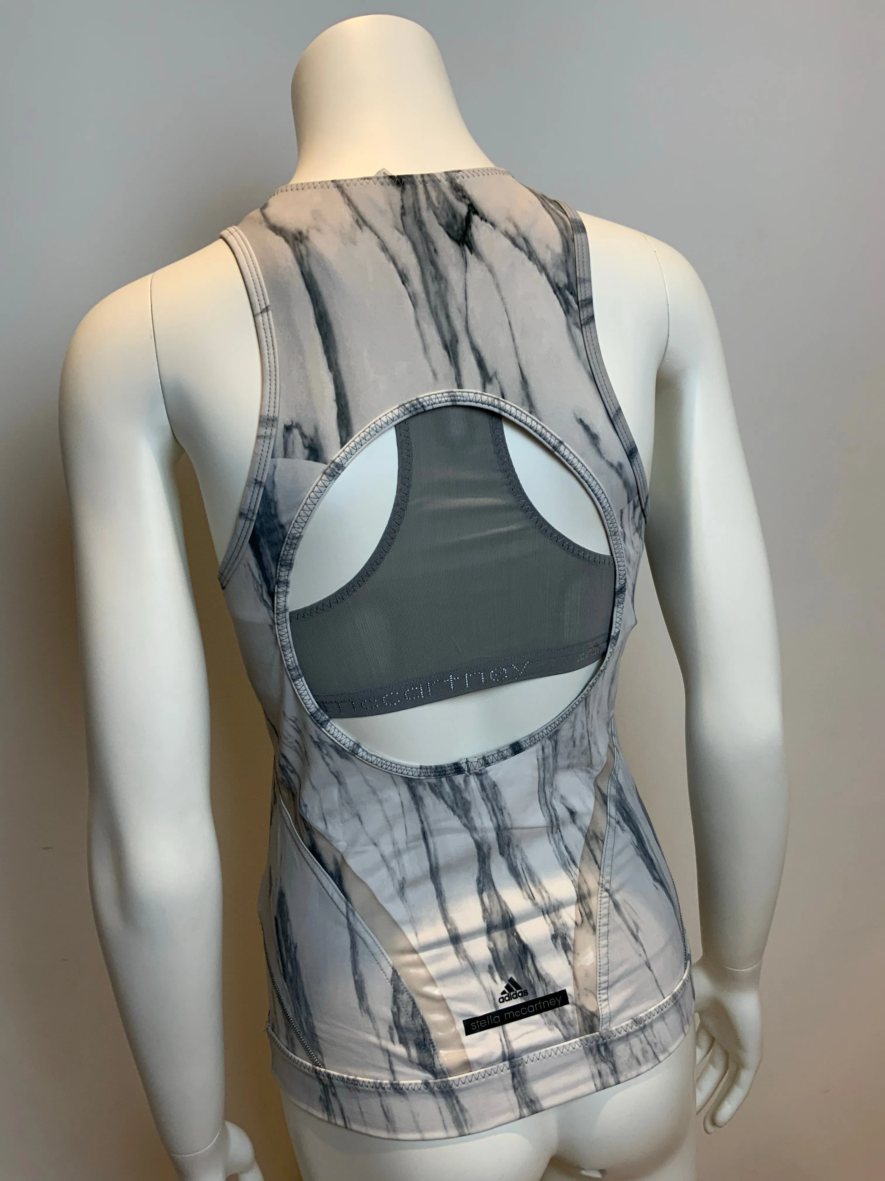 STELLA MCCARTNEY For ADIDAS Marble print stretch top Size 36 ladies
