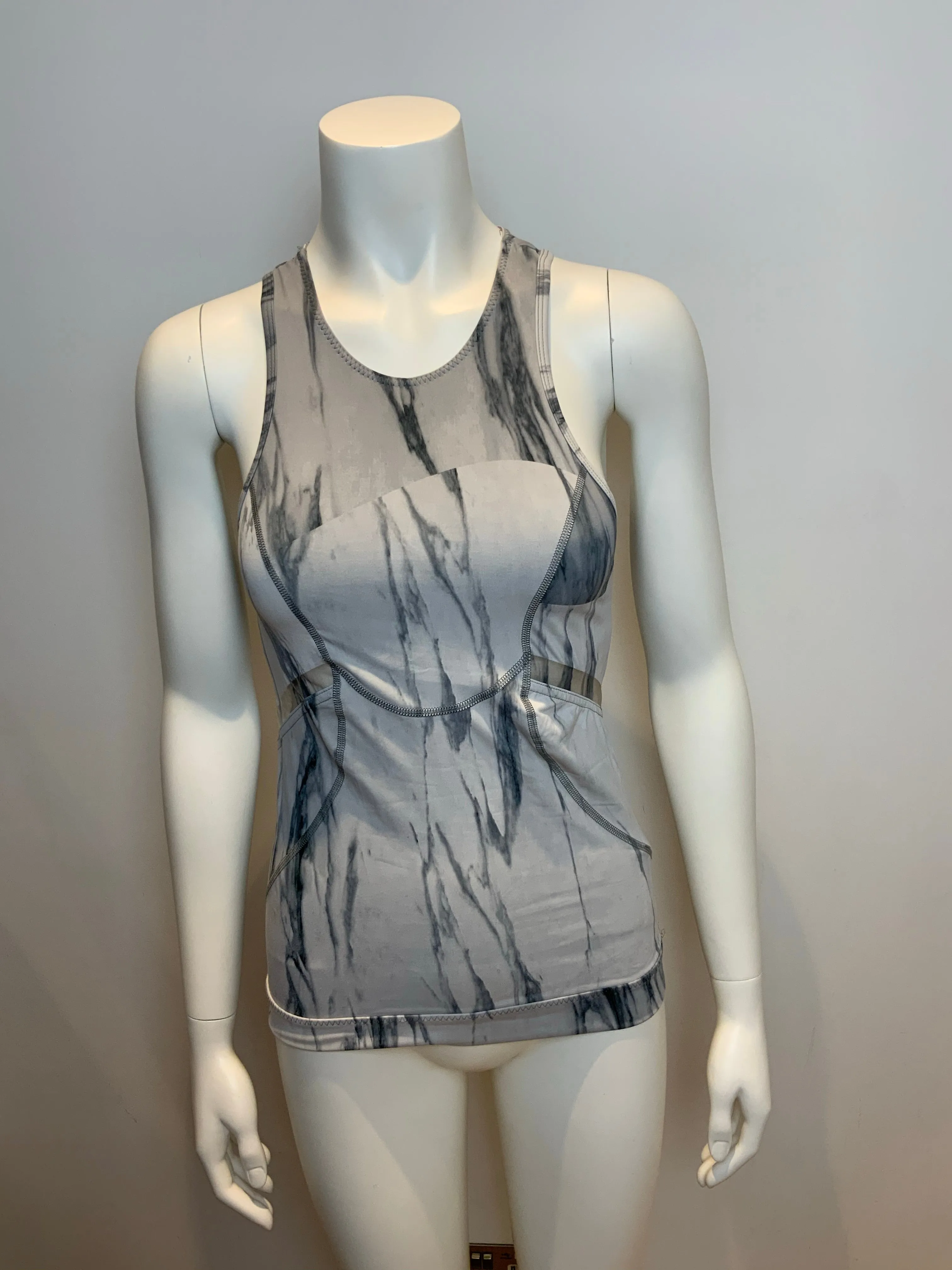STELLA MCCARTNEY For ADIDAS Marble print stretch top Size 36 ladies