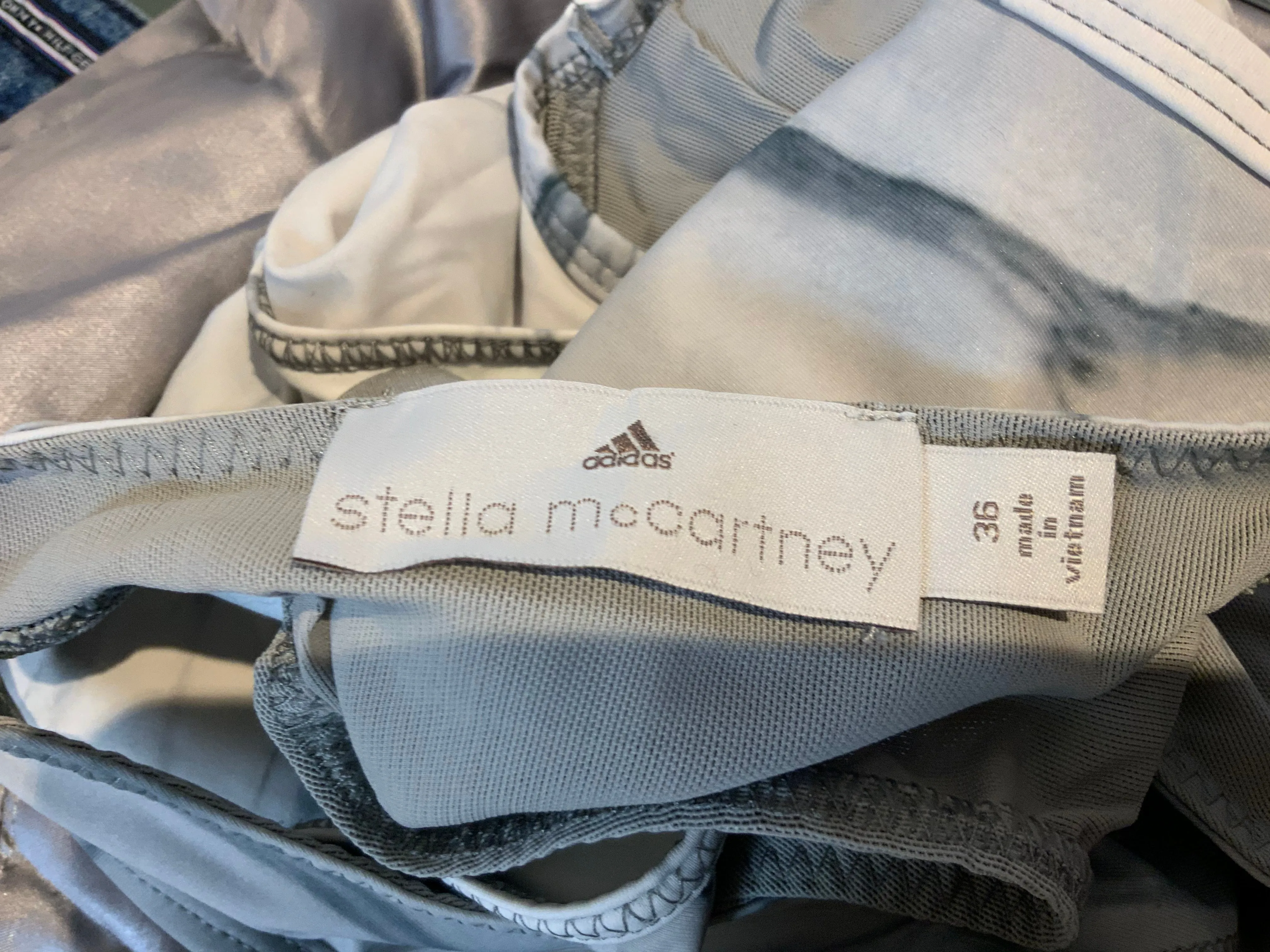 STELLA MCCARTNEY For ADIDAS Marble print stretch top Size 36 ladies