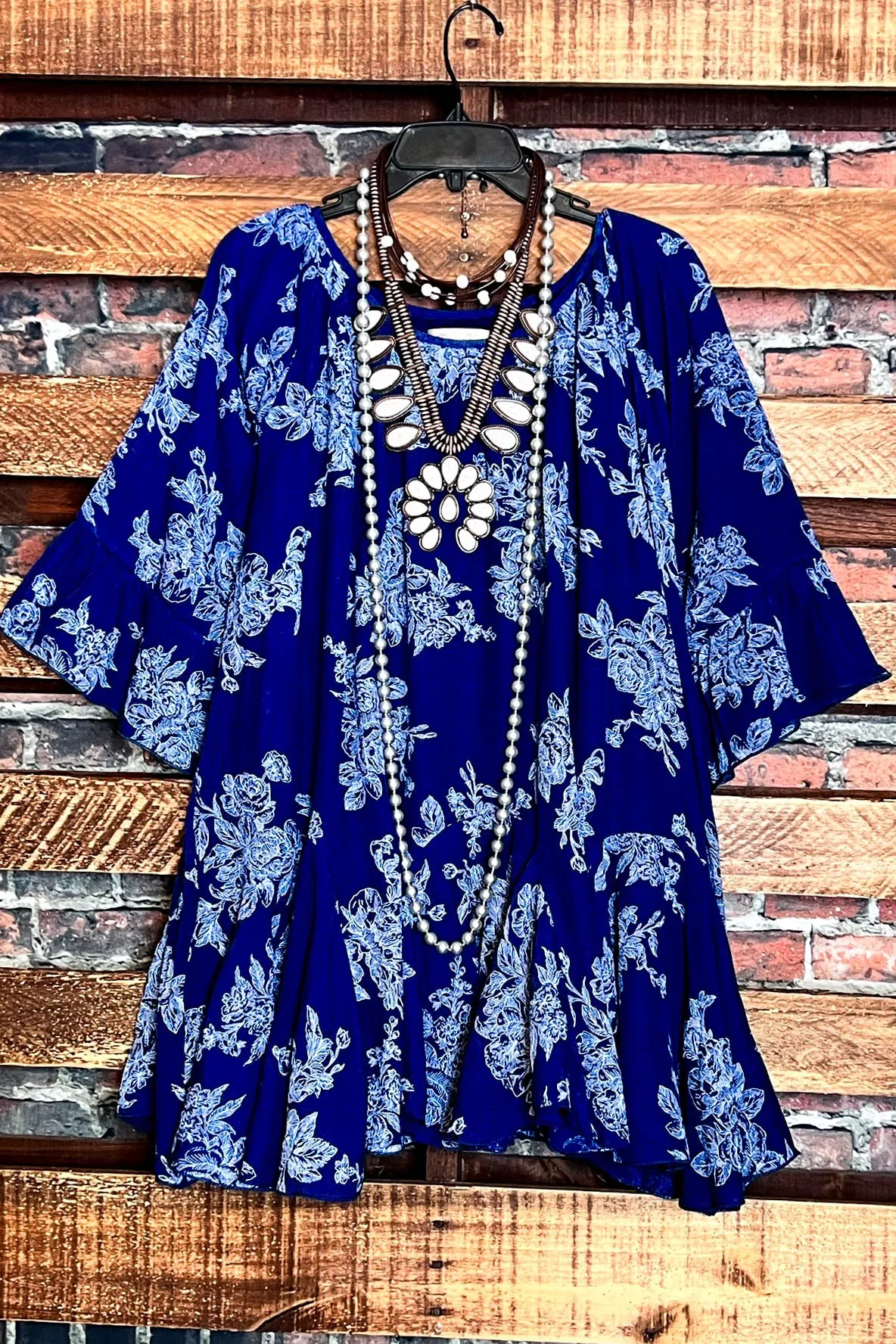 SUNSET CHASER NAVY BOHO SWING OVERSIZED TUNIC