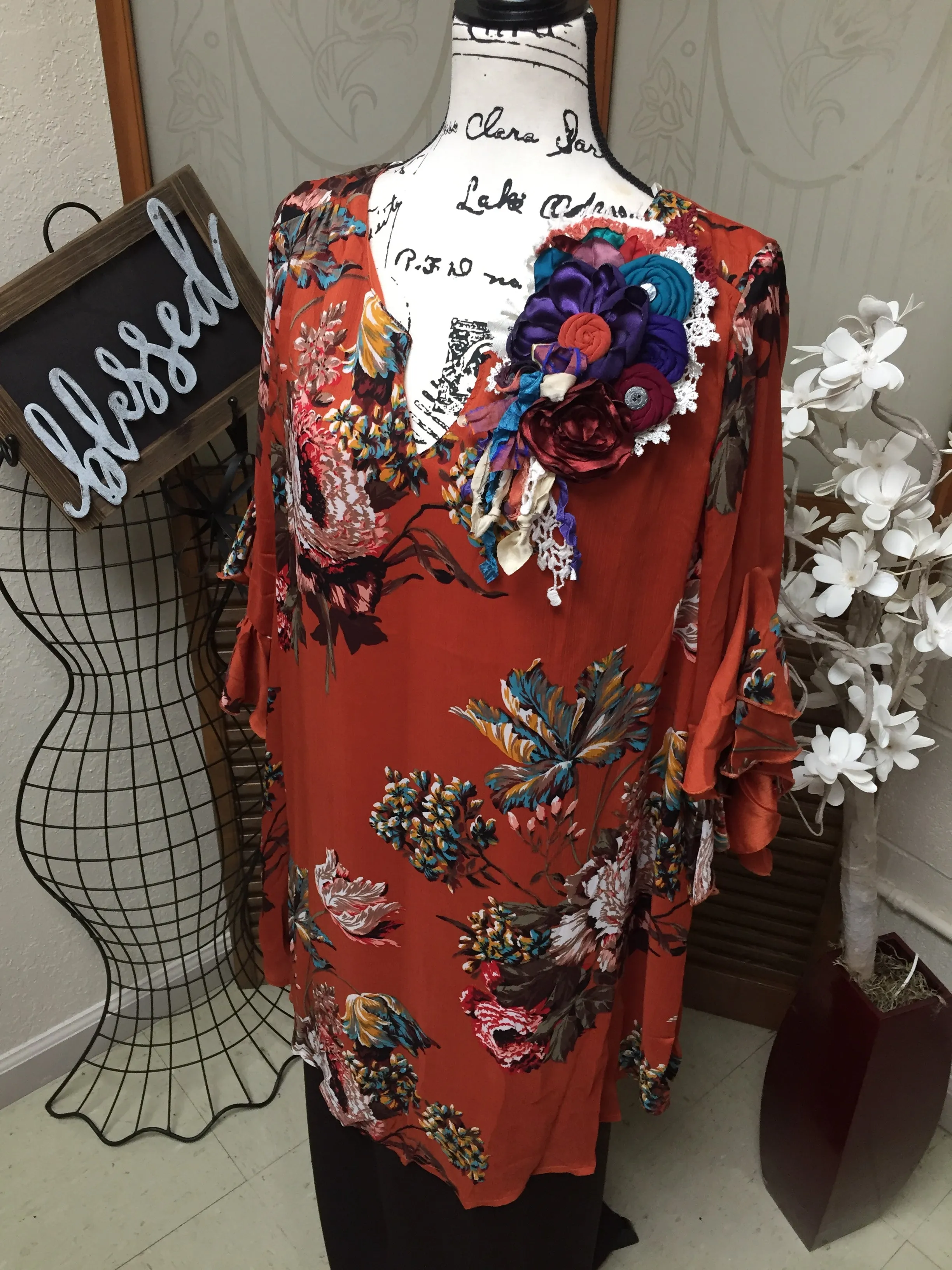 Sunset Mix Floral Tunic/Top