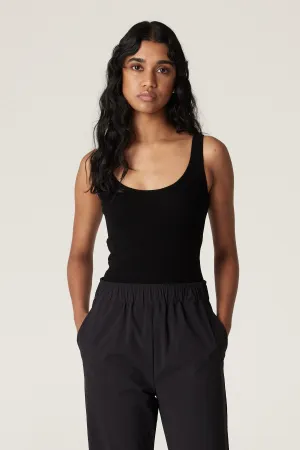 Superfine Merino Singlet  - Black