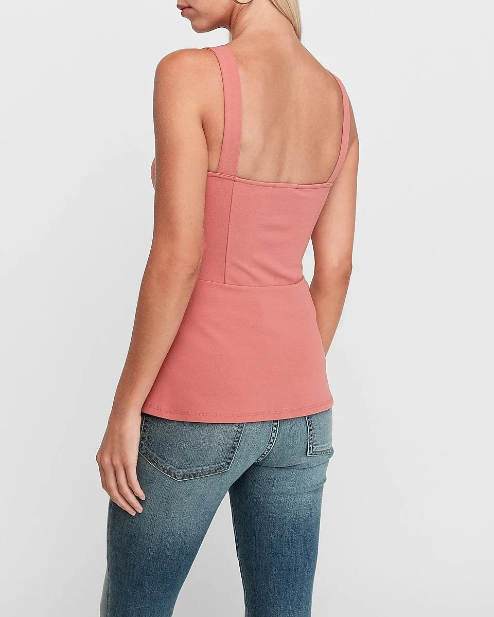 Sweetheart Handkerchief Hem Tank in Coral Blush