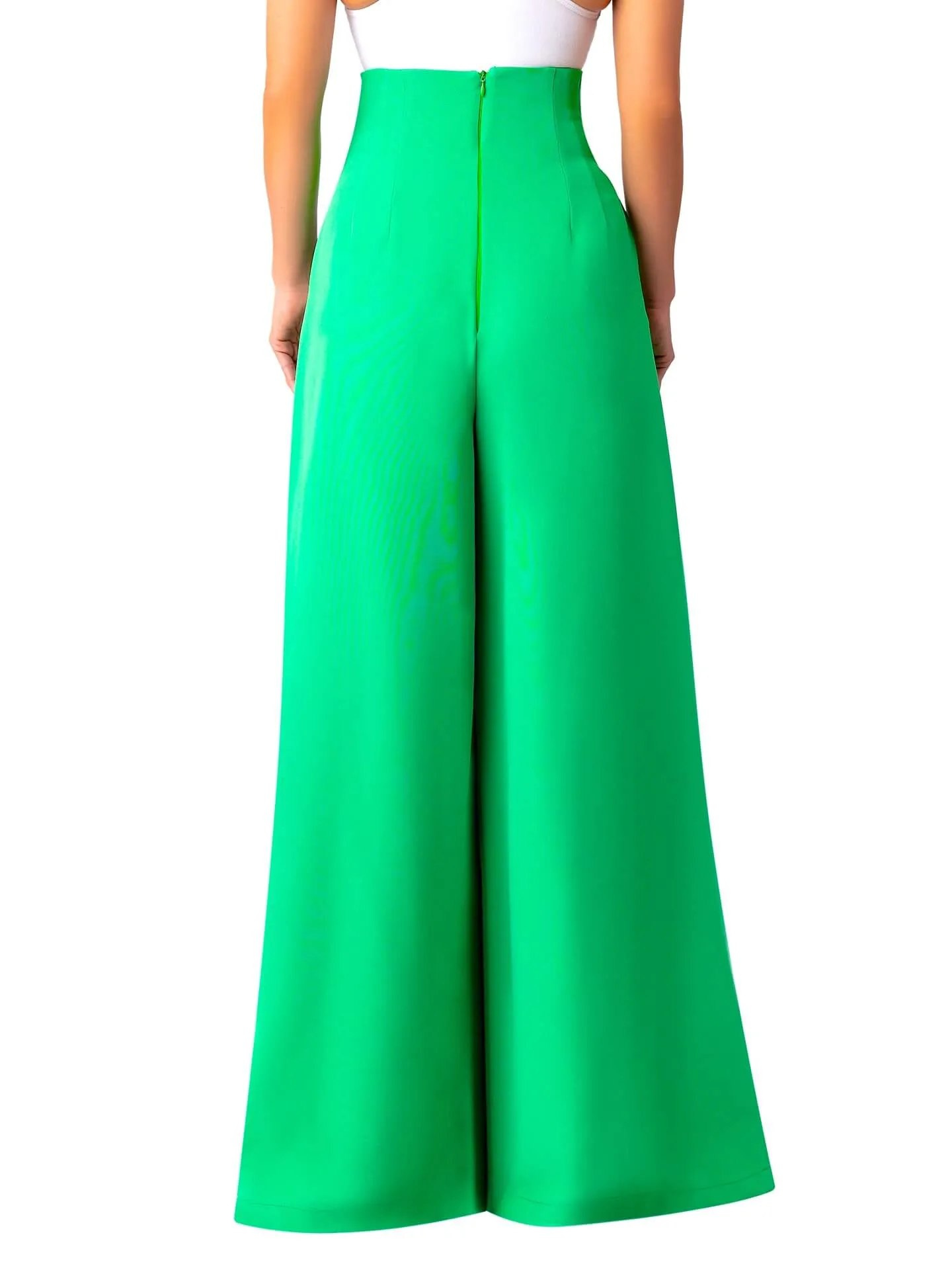 “Tèmi” Cinched Jade High Waist Pants
