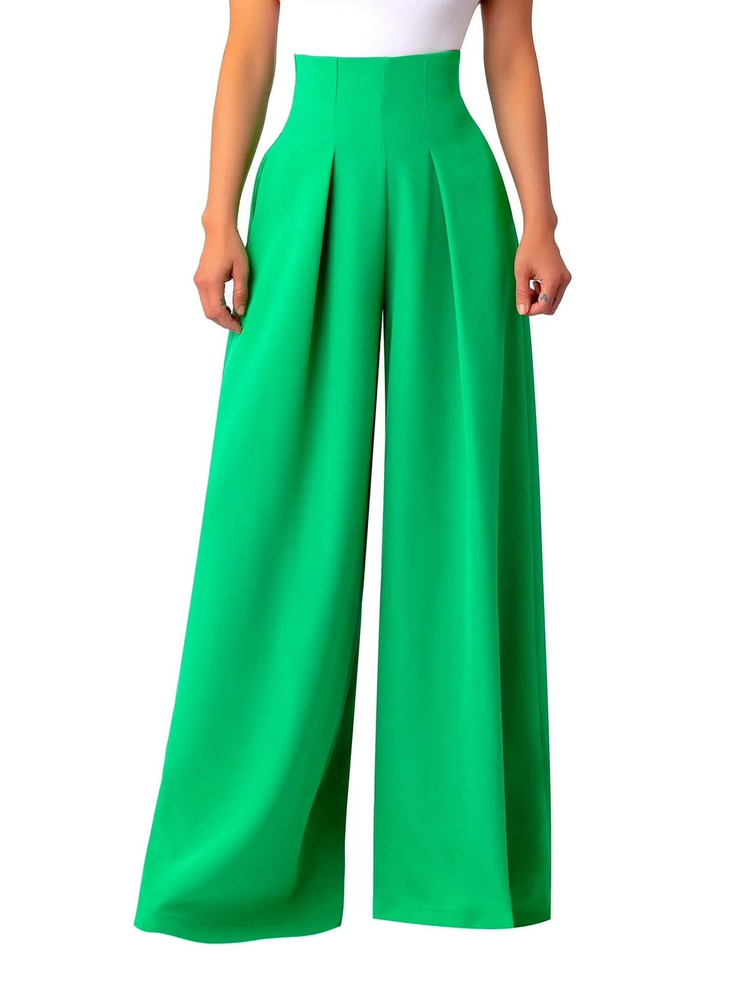 “Tèmi” Cinched Jade High Waist Pants