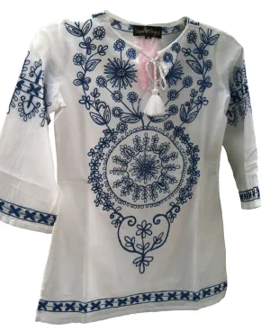 The Arielle Embroidered Tunic For Girls