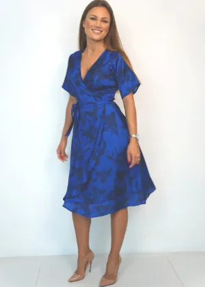 The Midi Flirty Wrap Dress - Royal Garden