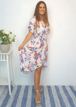 The Midi  Wrap Dress - Summer Blush