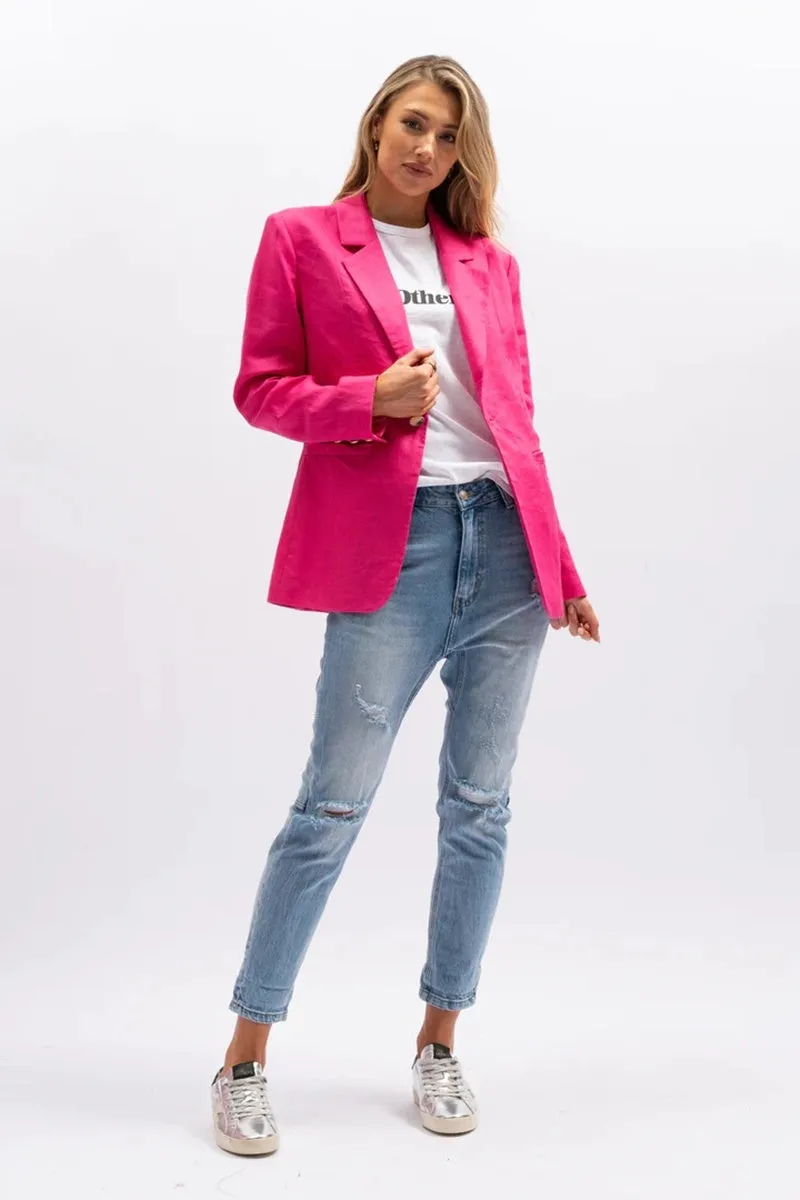 The Others - The Linen Blazer - Hot Pink