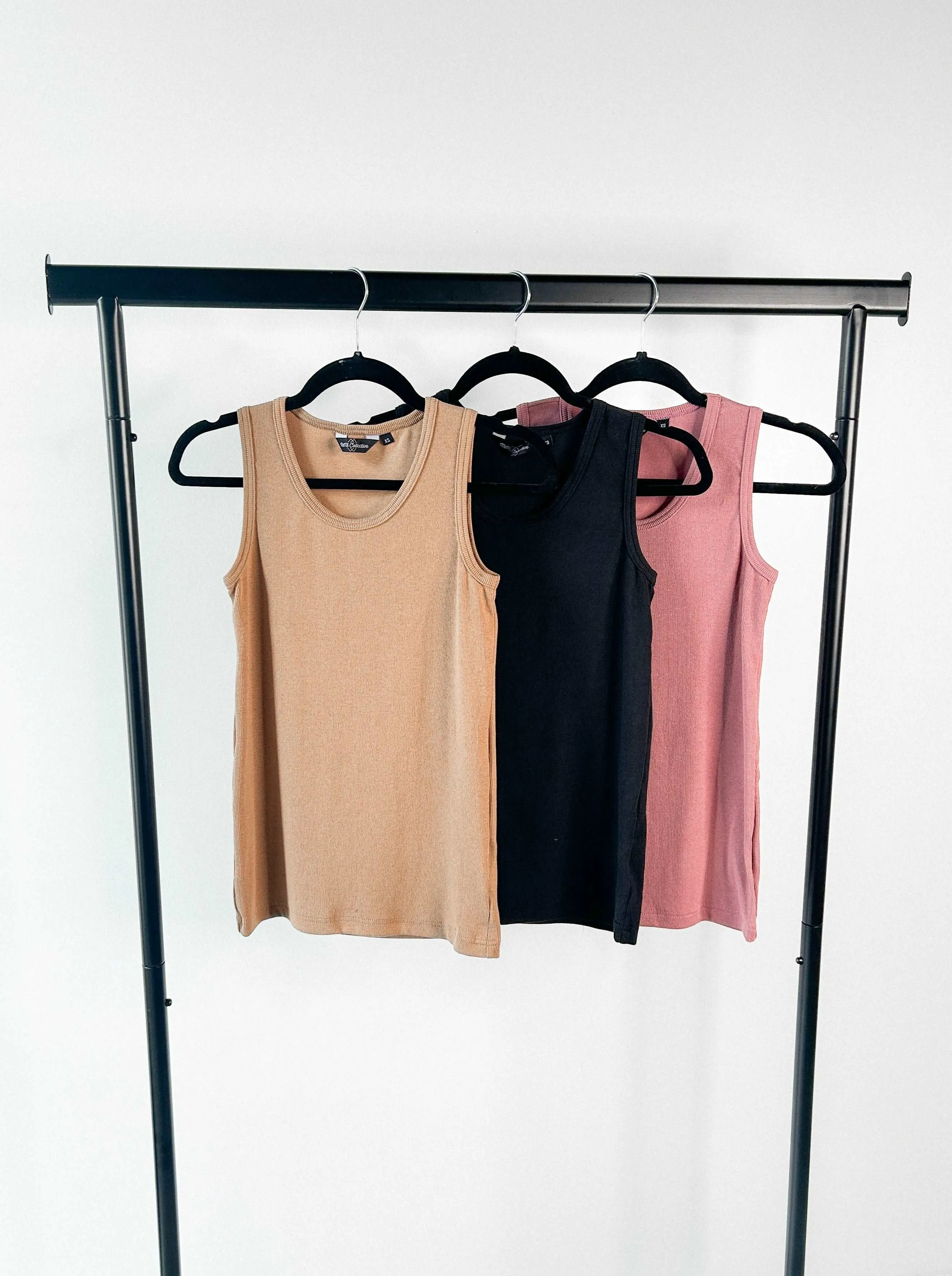 The Ribbed Tank in Caramel