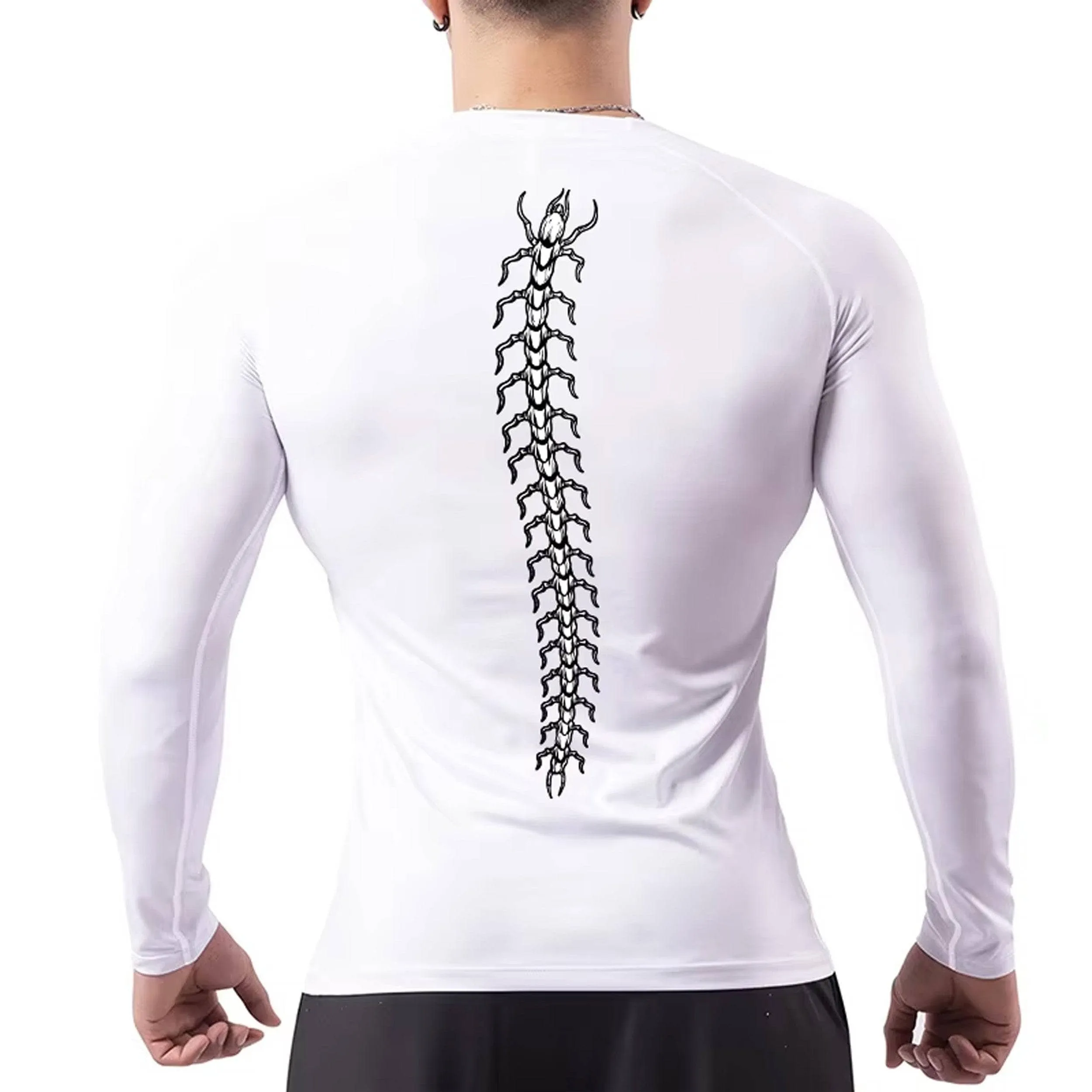 Toxic Crawler Long Sleeve White Compression Shirt