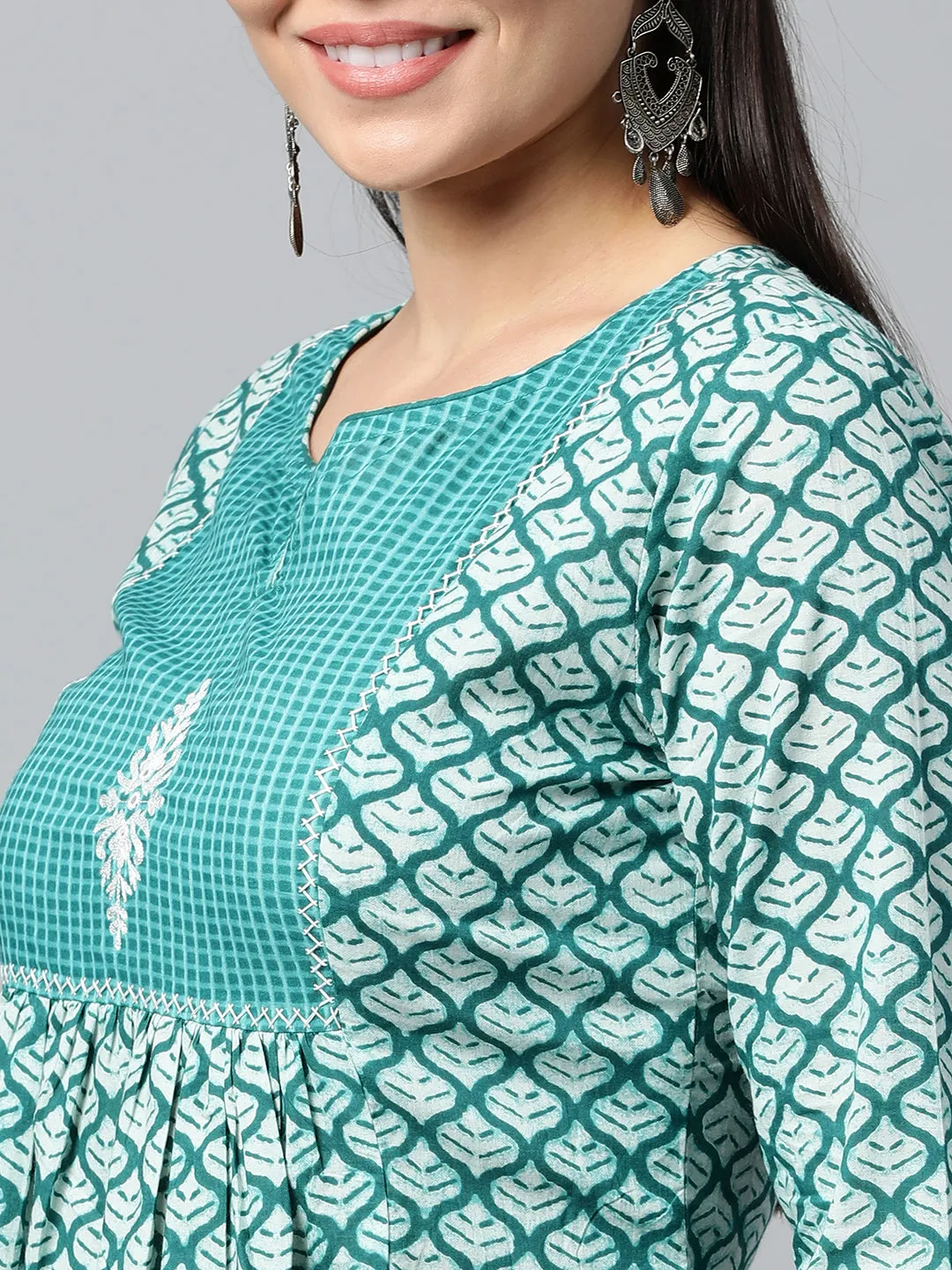 Udaan - Tunic with an embroidered yoke.