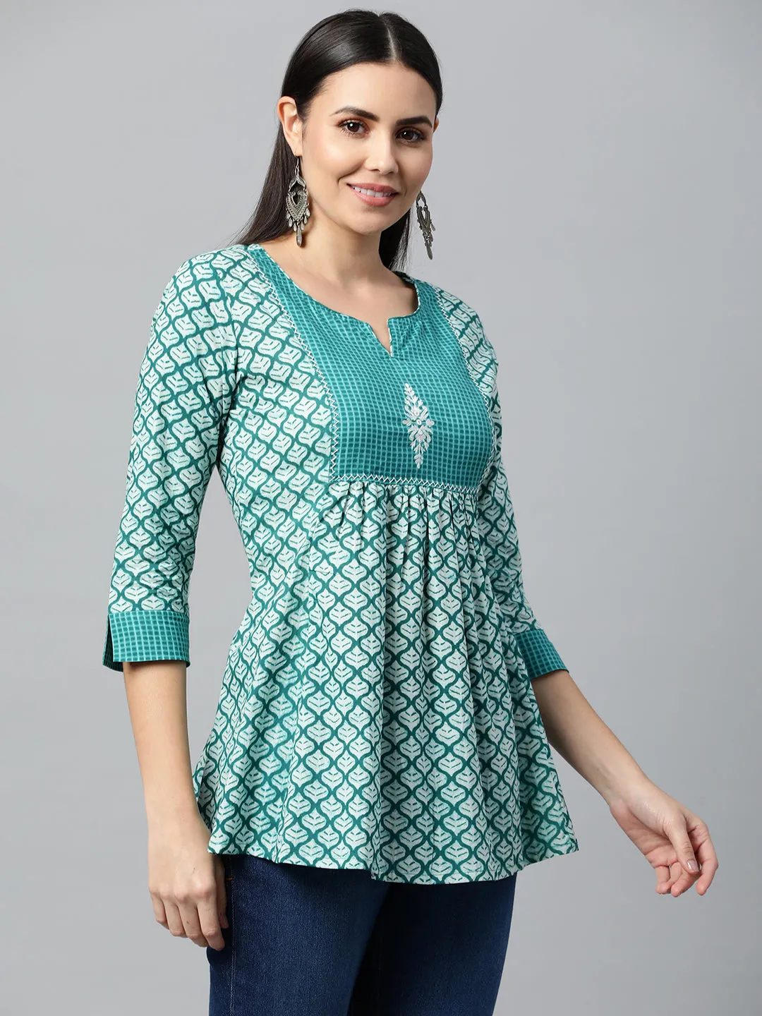 Udaan - Tunic with an embroidered yoke.