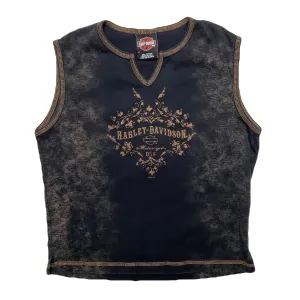 VINTAGE HARLEY ACID WASH CROP TANK