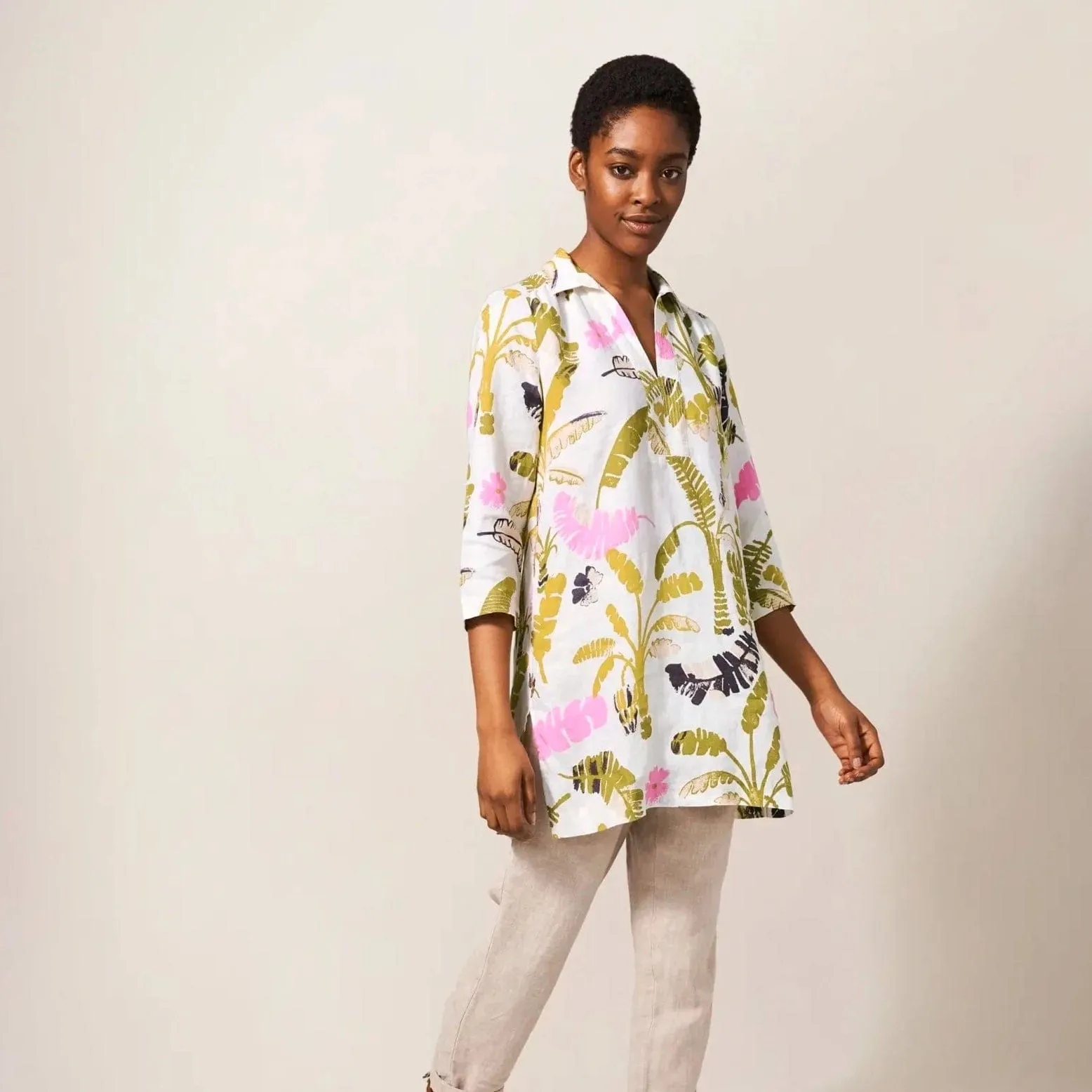 White Stuff Blaire Linien Tunic In White