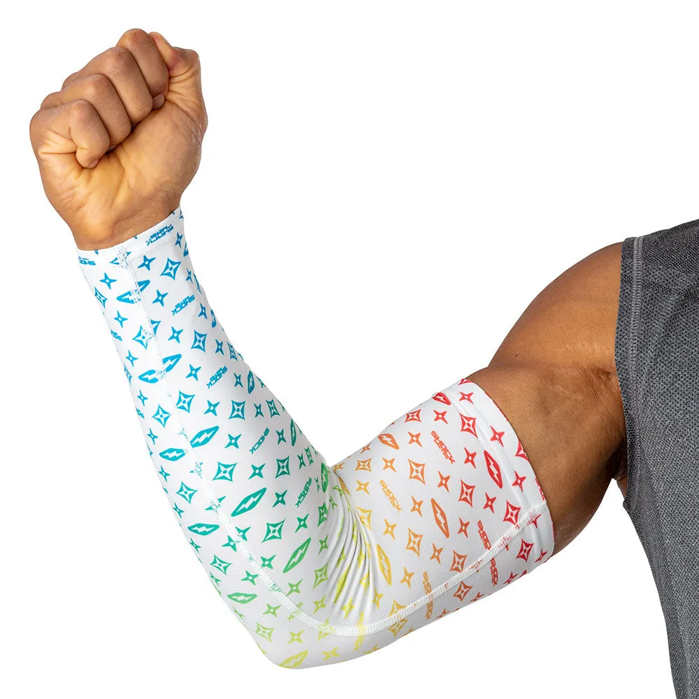 White/Multi Color Lux Showtime Compression Arm Sleeve