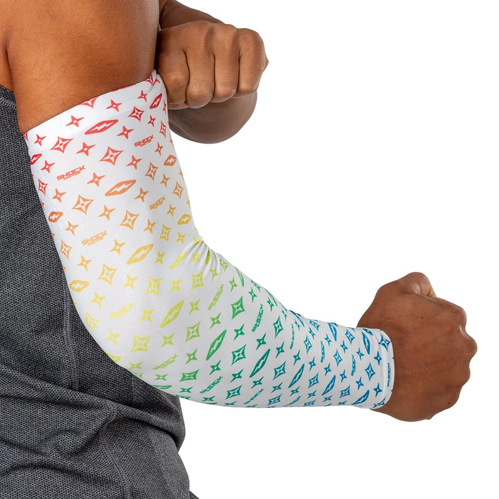 White/Multi Color Lux Showtime Compression Arm Sleeve