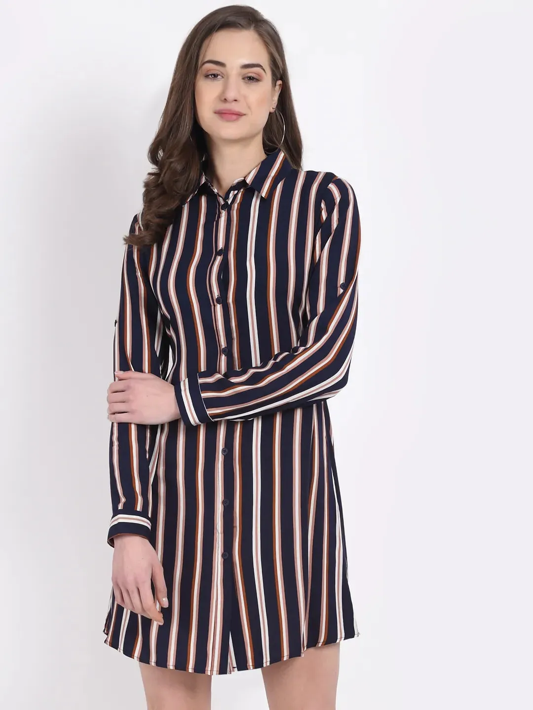 Women Straight Striped Mini Tunic