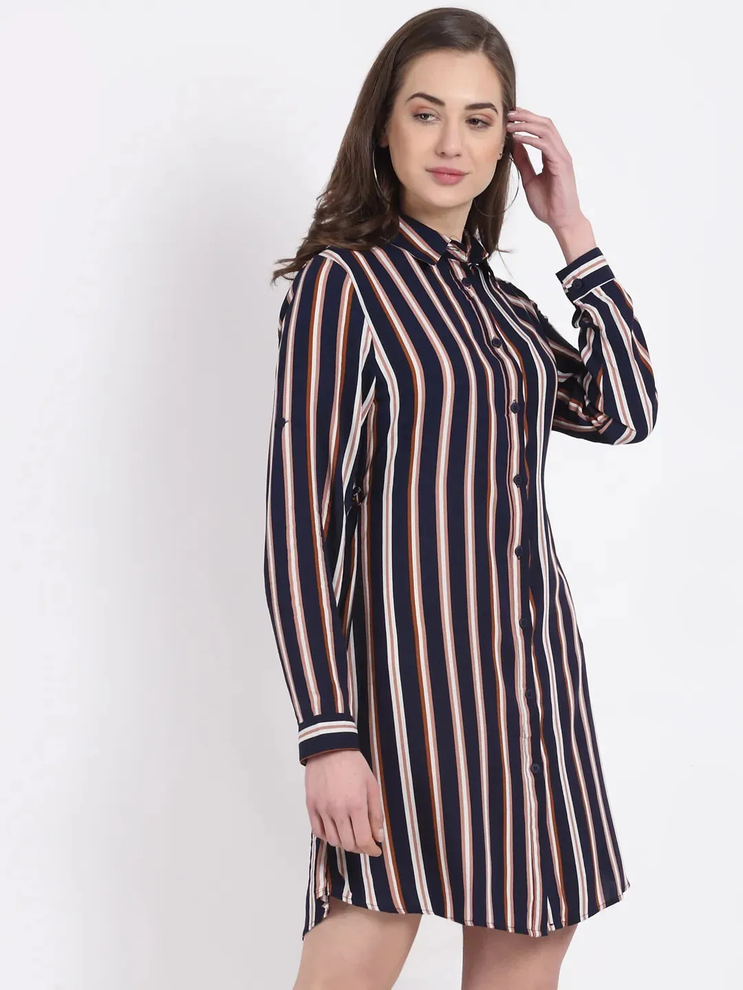 Women Straight Striped Mini Tunic