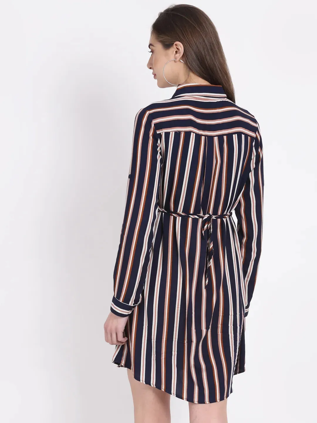 Women Straight Striped Mini Tunic