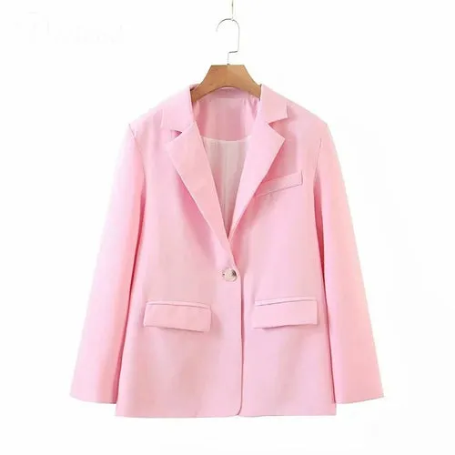 Women Two Piece Set Oversize Long Sleeve Blazer High Waist Tie Flare