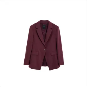 Women Wmj-Tylahh-Hip Covering Length Single Breasted Blazer - Dk-Red