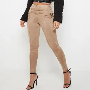 Women's Autumn Casual Polyester High-Waist Pants